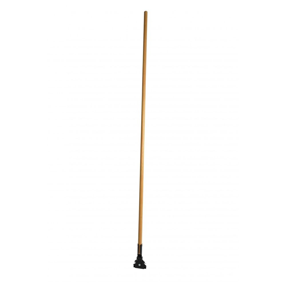 Janico Natural Wooden Mop Handle with Metal Swivel Clip, 60 inch -- 6 per case