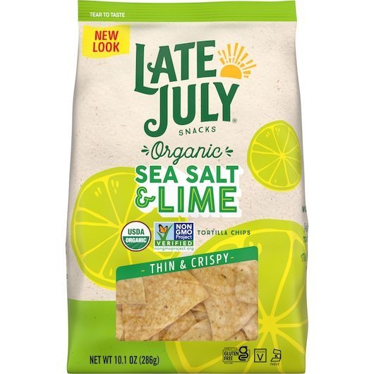Late July Organic Restaurant Style Sea Salt Lime Tortilla Chips, 10.1 Ounce -- 9 per case