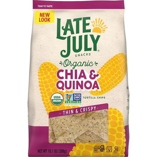 Late July Organic Restaurant Style Chia and Quinoa Tortilla Chips, 10.1 Ounce -- 9 per case