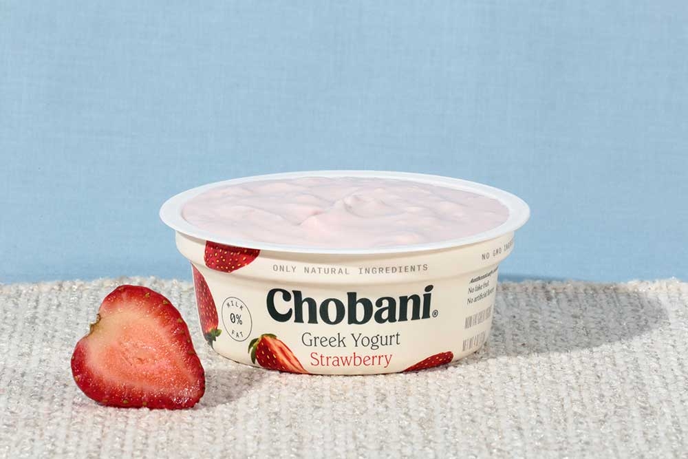 Chobani Strawberry Yogurt, 4 Ounce -- 12 per case.