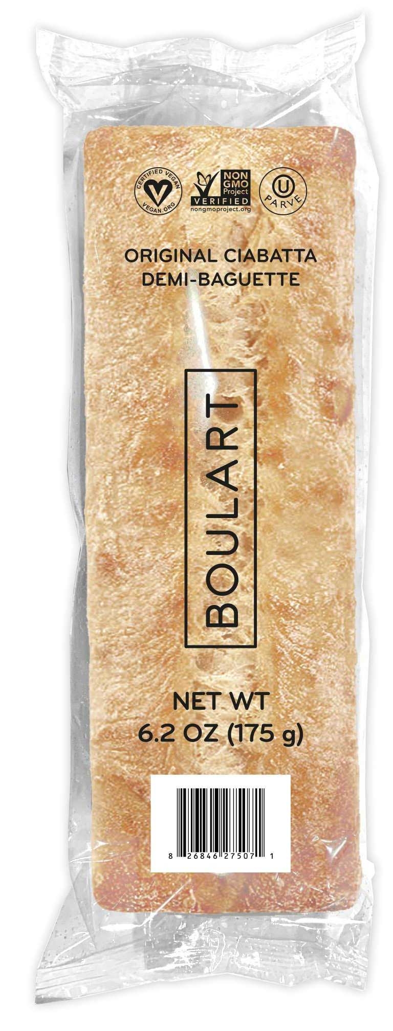 Boulart Individually Wrapped Original Ciabatta Demi Baguette, 6.2 Ounce -- 36 per case