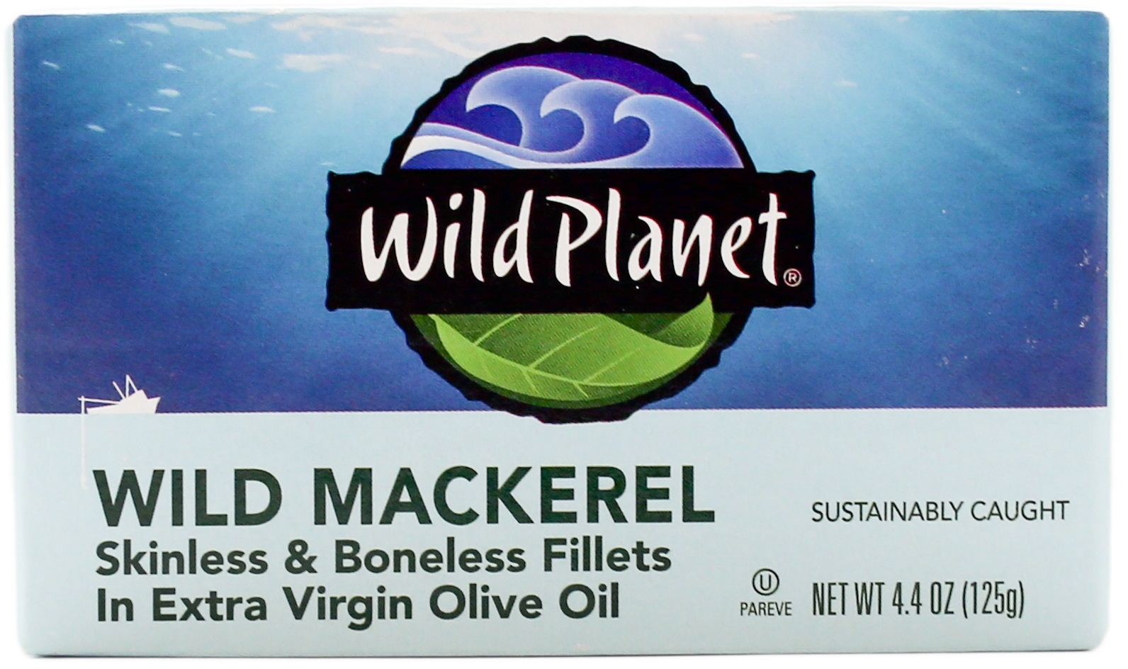 Wild Planet Foods Skinless Boneless Wild Mackerel Fillets in Extra Virgin Olive Oil, 4.4 Ounce -- 12 per case