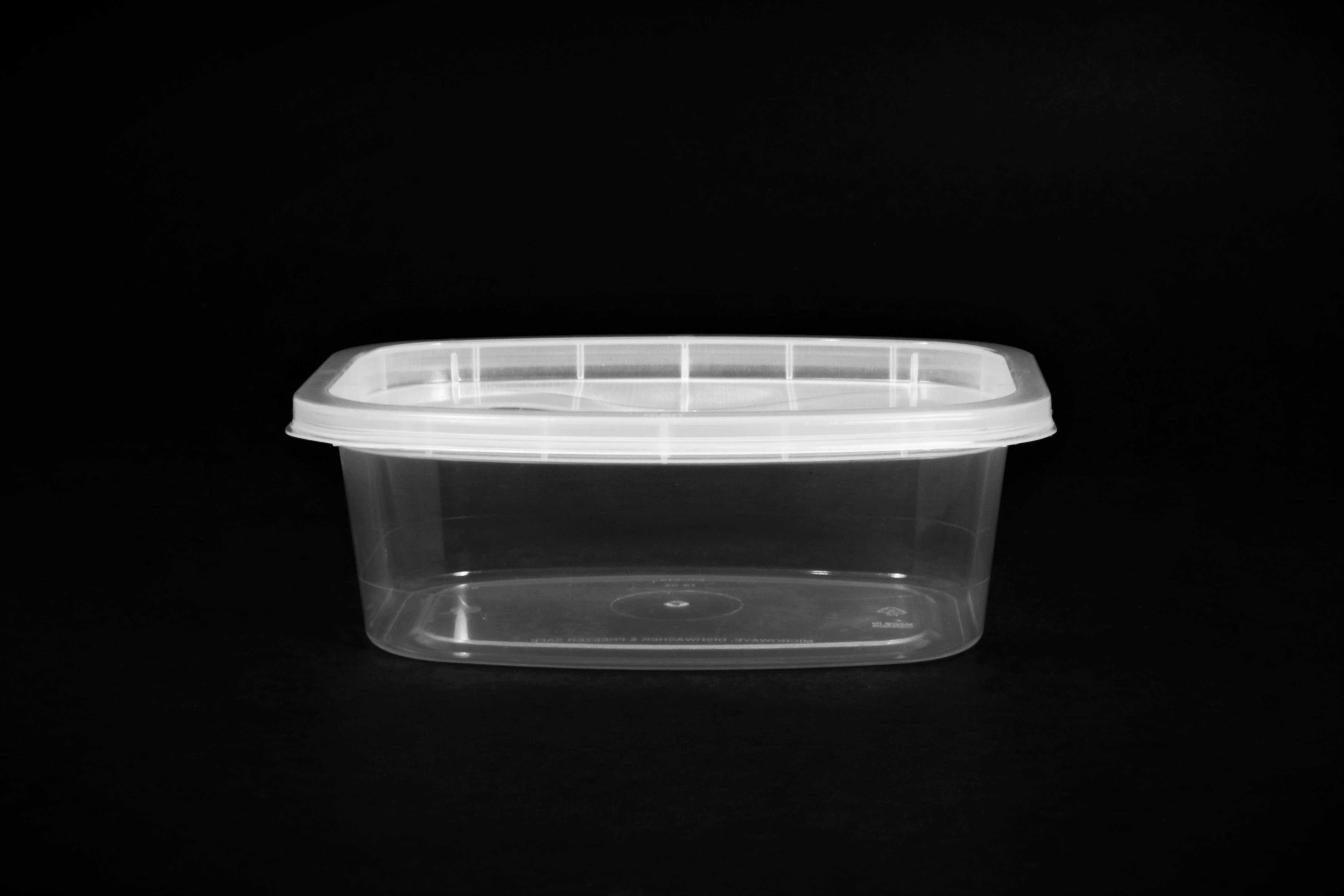 Delicube Rectangular Reusable Plastic Food Container Clear Base Only, 12 Ounce -- 400 per case.