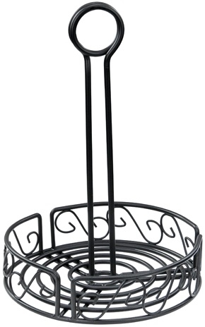 Winco Black Wire Round Condiment Caddy, 6 1/4 x 6 1/4 x 9 inch -- 24 per case