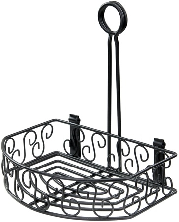 Winco Black Wire Flat Back Condiment Caddy, 8 1/4 x 6 1/4 x 9 inch -- 12 per case
