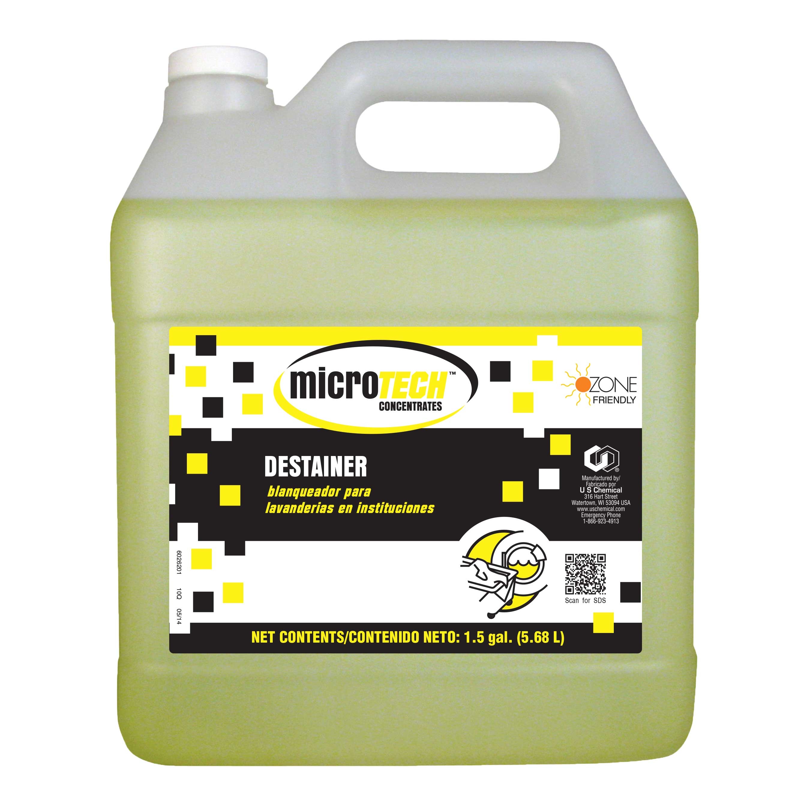 US Chemical MicroTech Laundry Detergent Destainer, 1.5 Gallon -- 2 per case.