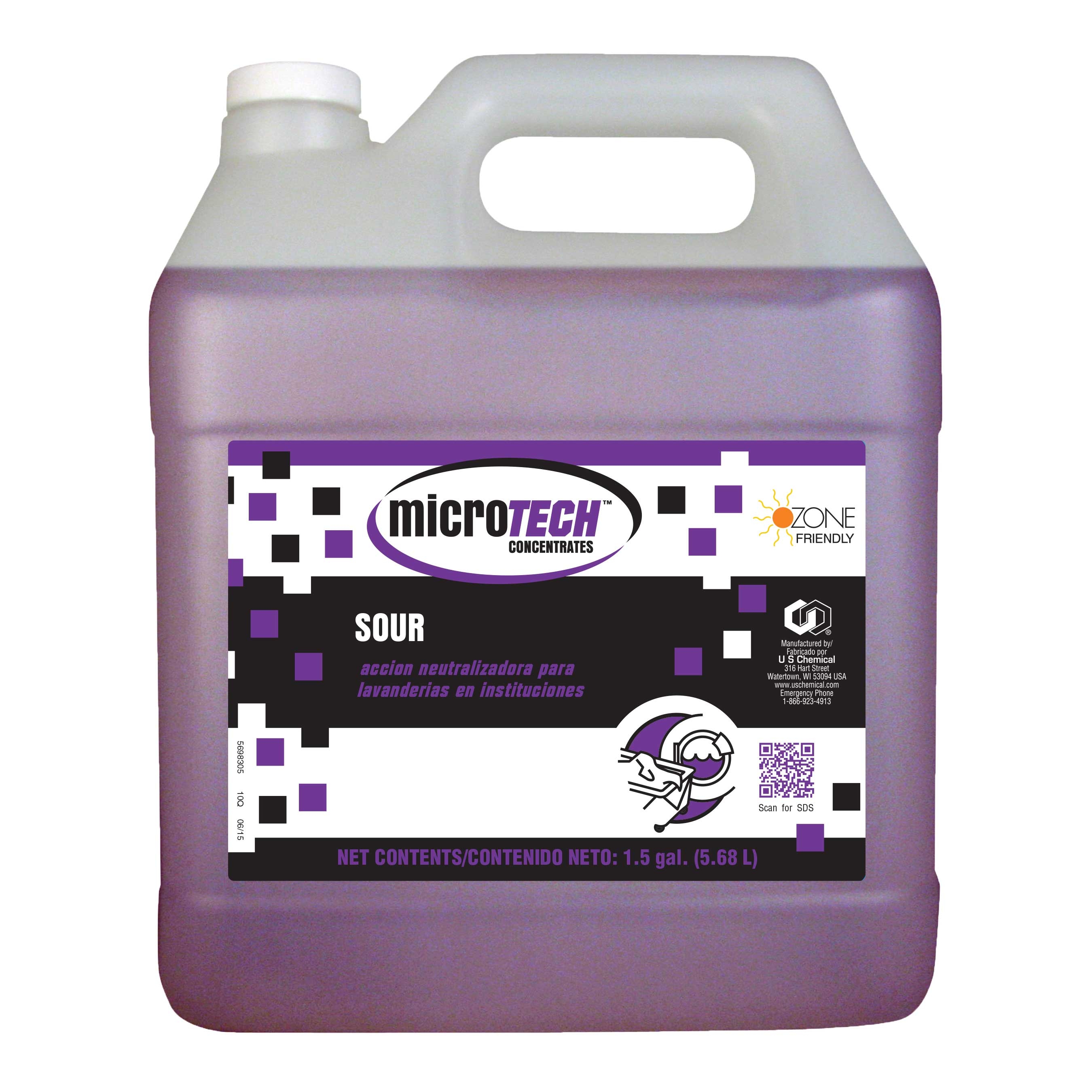 US Chemical MicroTech Sour Neutralizing Laundry Detergent, 1.5 Gallon -- 2 per case.
