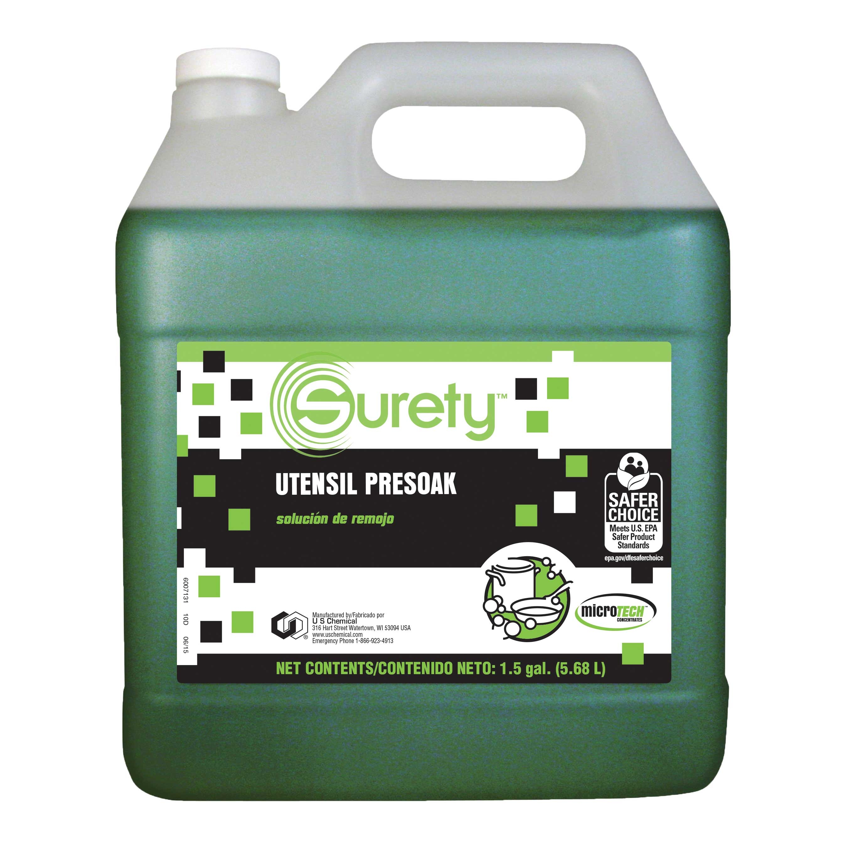 US Chemical Surety Microtech Utensil Presoak, 1.5 Gallon.