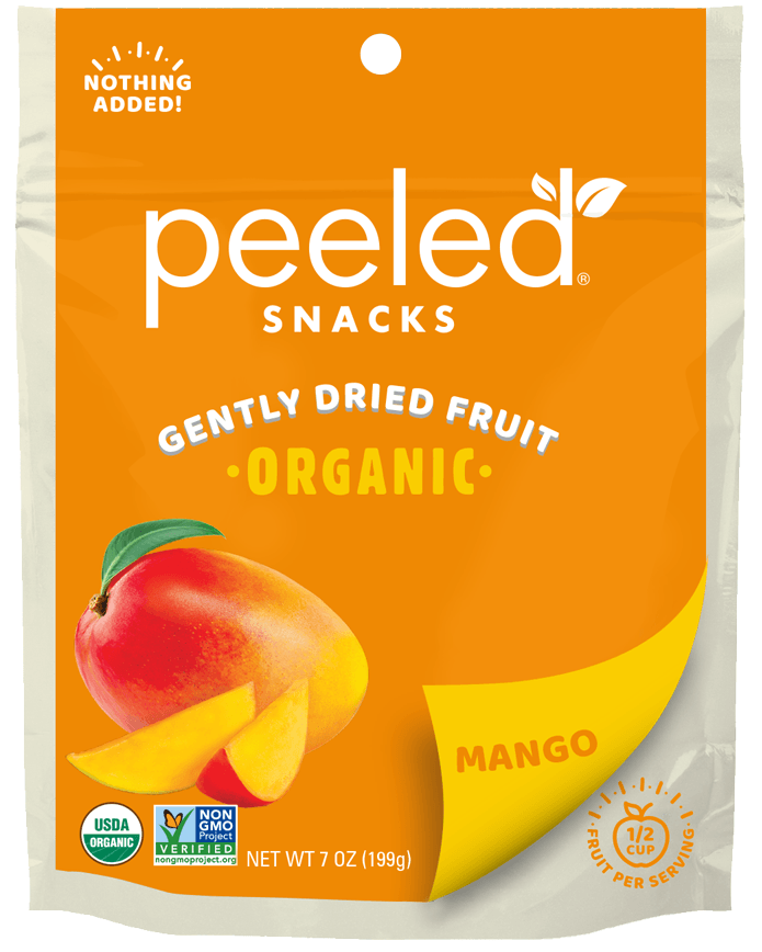 Peeled Snacks Organic Mango Dried Fruit, 7 Ounce Bag -- 6 per case
