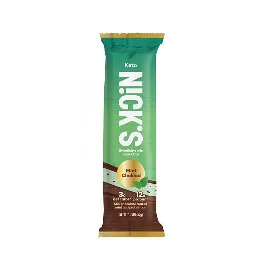 Nicks Milk Chocolate Coated Mint and Protein Bar, 1.76 Ounce -- 96 per case