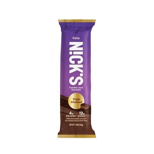 Nicks Triple Chocolate Swedish-Style Keto Snack Bar, 1.76 Ounce -- 96 per case