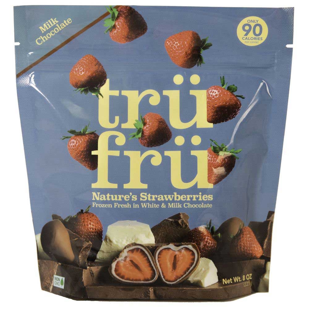 Tru Fru Hyper Chilled Whole Strawberries in White and Milk Chocolate, 8 Ounce -- 6 per case.
