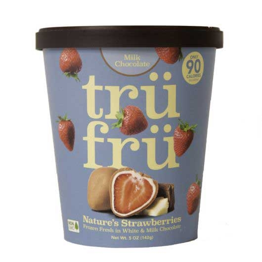 Tru Fru Whole Strawberries in White and Milk Chocolate Cup, 5 Ounce -- 8 per case