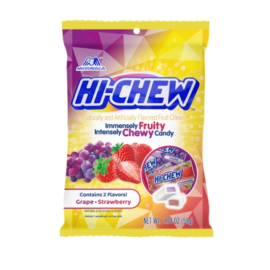 Hi Chew Grape and Strawberry Chewy Candy, 1.94 Ounce -- 8 per case