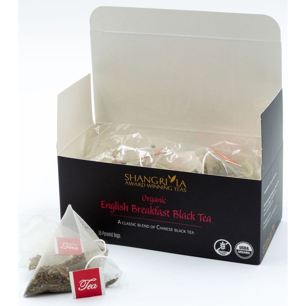 Shangri La Organic Wellness English Breakfast Black Tea, 15 count -- 2 per case