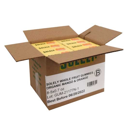 Solely Organic Mango Orange Whole Fruit Gummies, 3.5 Ounce -- 8 per case