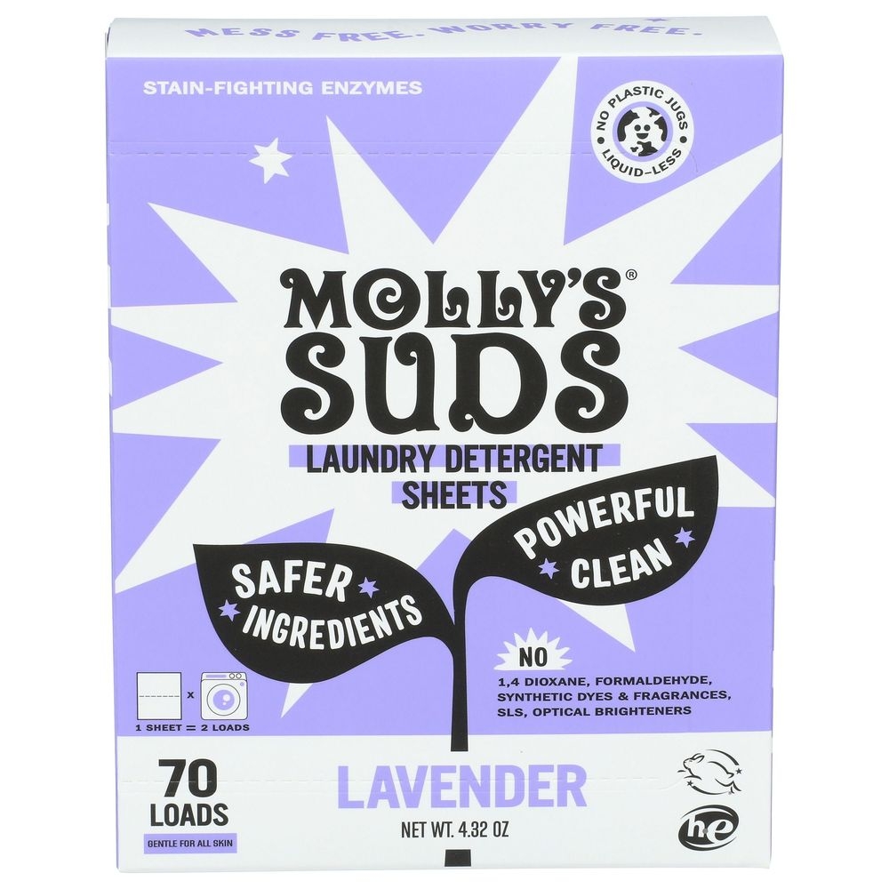 Mollys Suds Lavender Laundry Sheets, 4.32 Ounce -- 6 per case