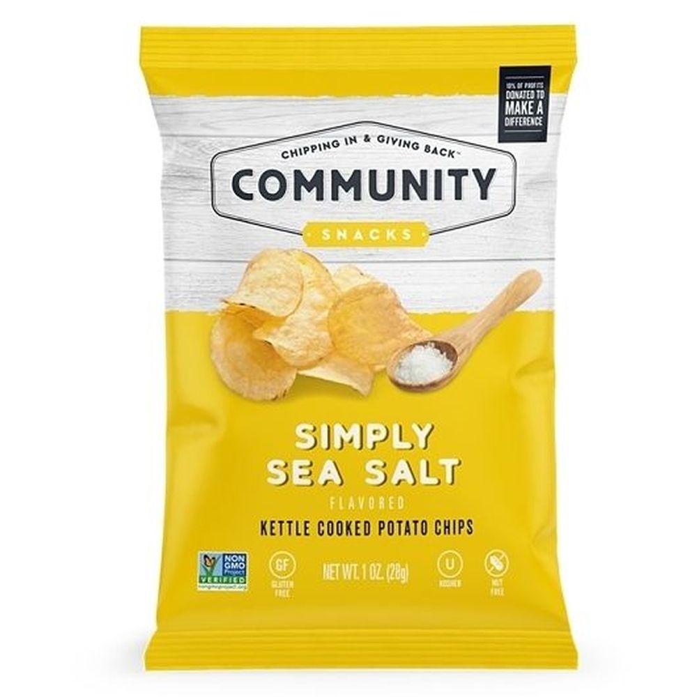 Community Snacks Simply Sea Salt Kettle Cooked Potato Chips, 1 Ounce -- 80 per case