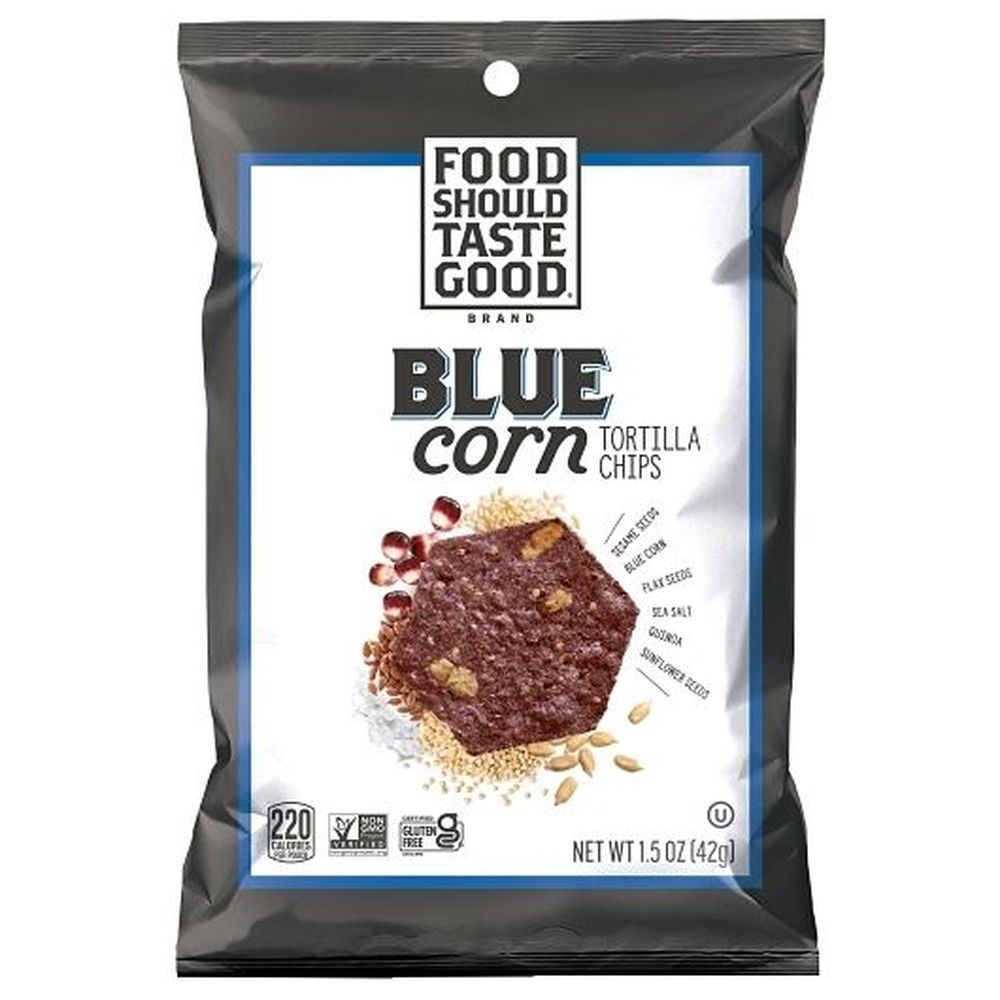 Food Should Taste Good Blue Corn Tortilla Chips, 1.5 Ounce -- 24 per case