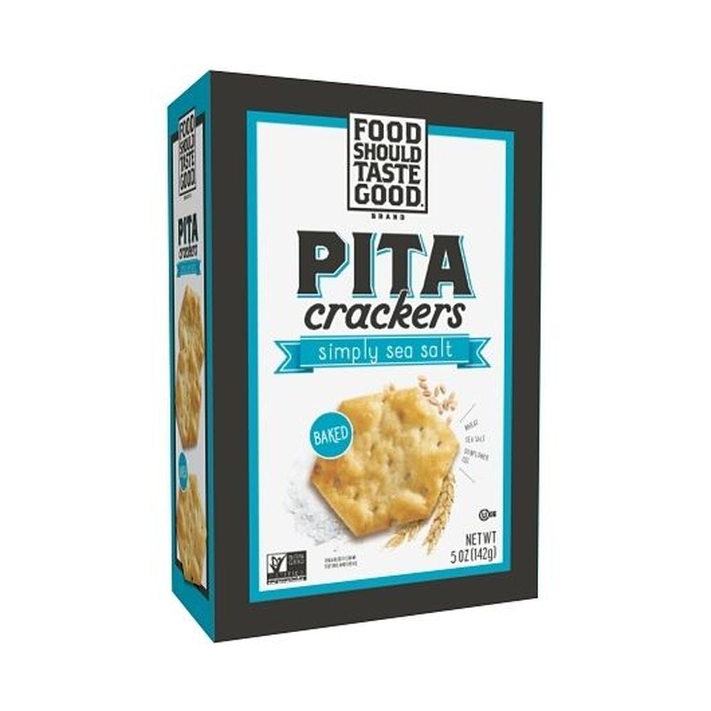 Food Should Taste Good Simply Sea Salt Pita Crackers, 5 Ounce - 6 per case