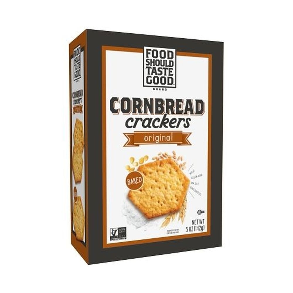Food Should Taste Good Original Cornbread Pita Crackers, 5 Ounce - 6 per case