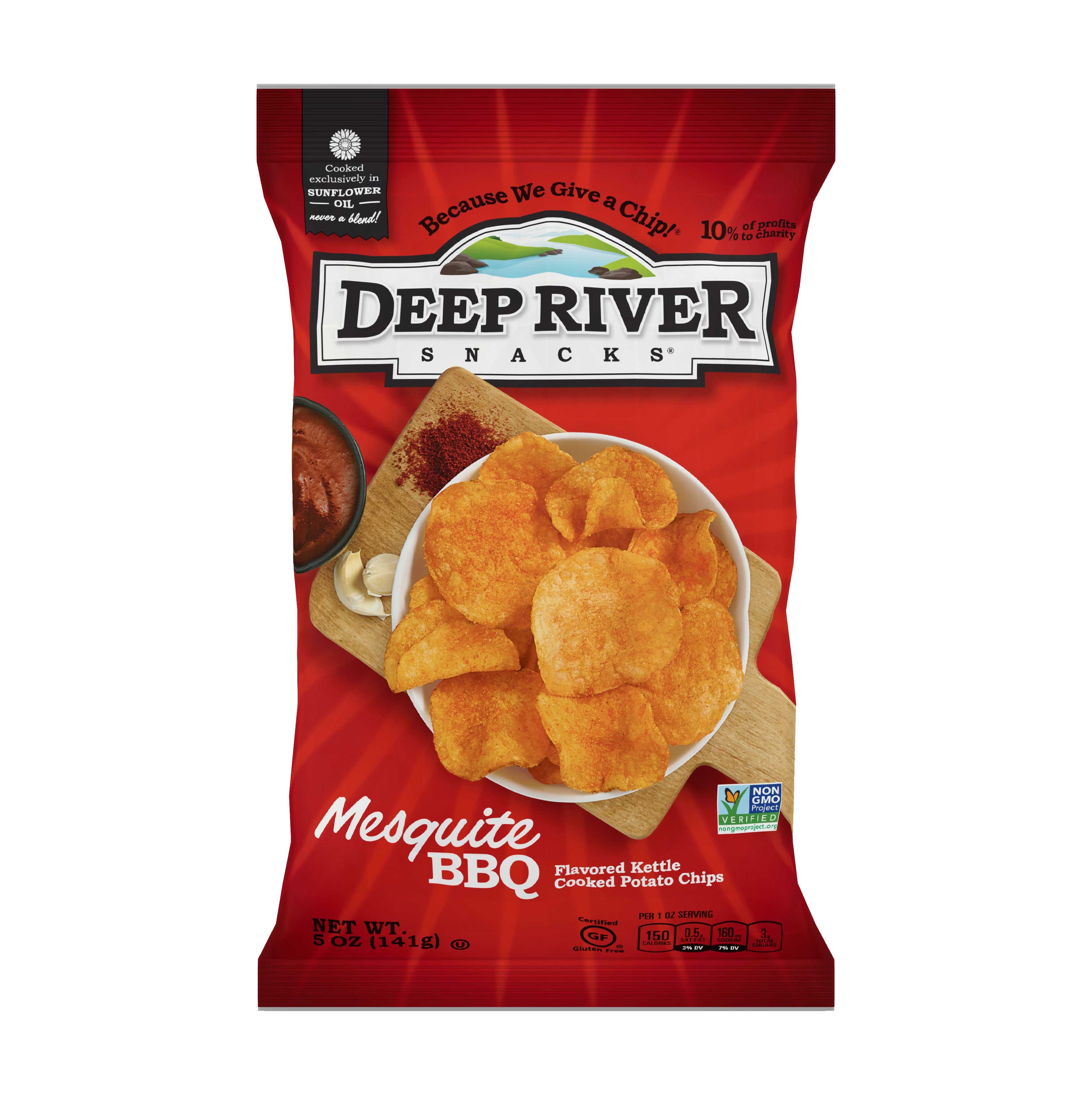 Deep River Snacks Mesquite Bbq Kettle Potato Chips, 5 Ounce -- 12 per case.