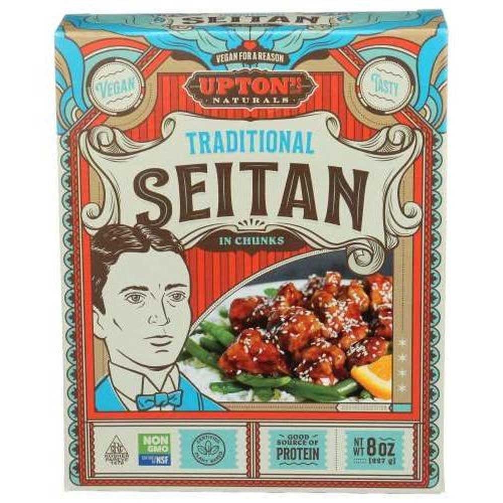 Uptons Naturals Traditional Seitan in Chunks, 8 Ounce -- 6 per case.