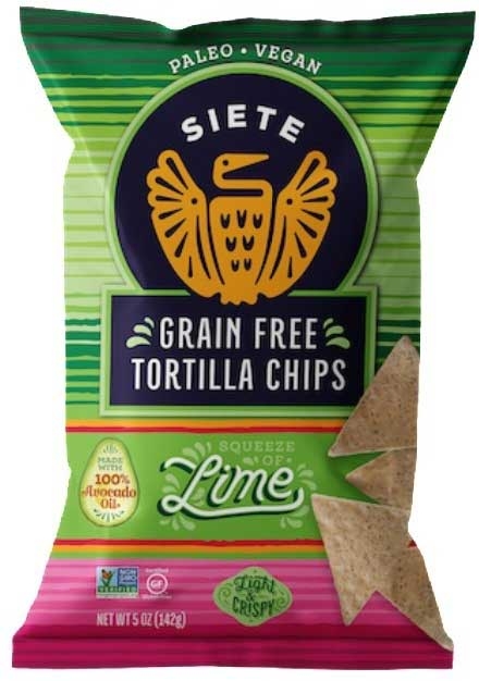 Siete Grain Free Lime Tortilla Chips, 5 Ounce -- 12 per case