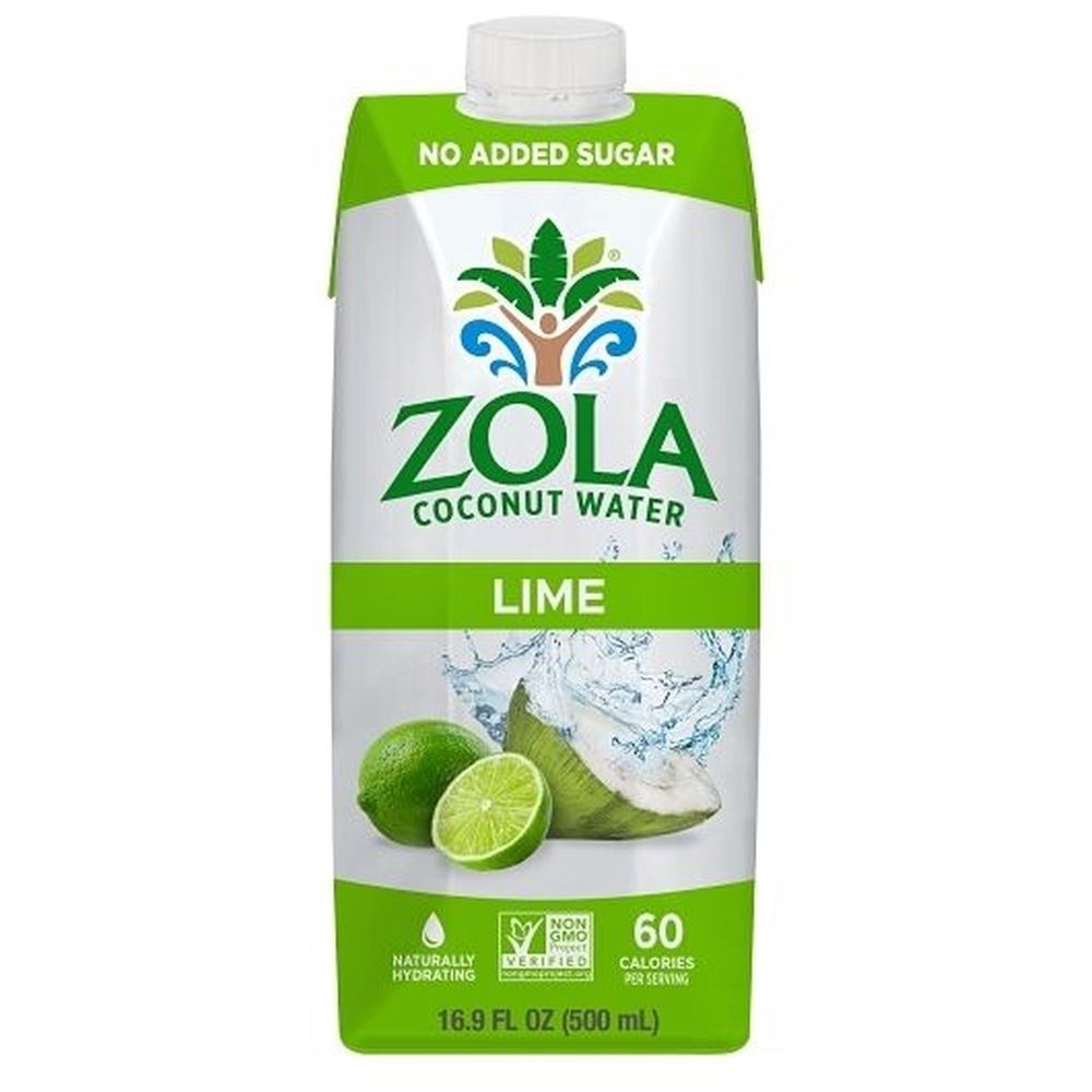 Zola Lime Coconut Water, 500 Milliliter -- 12 per case
