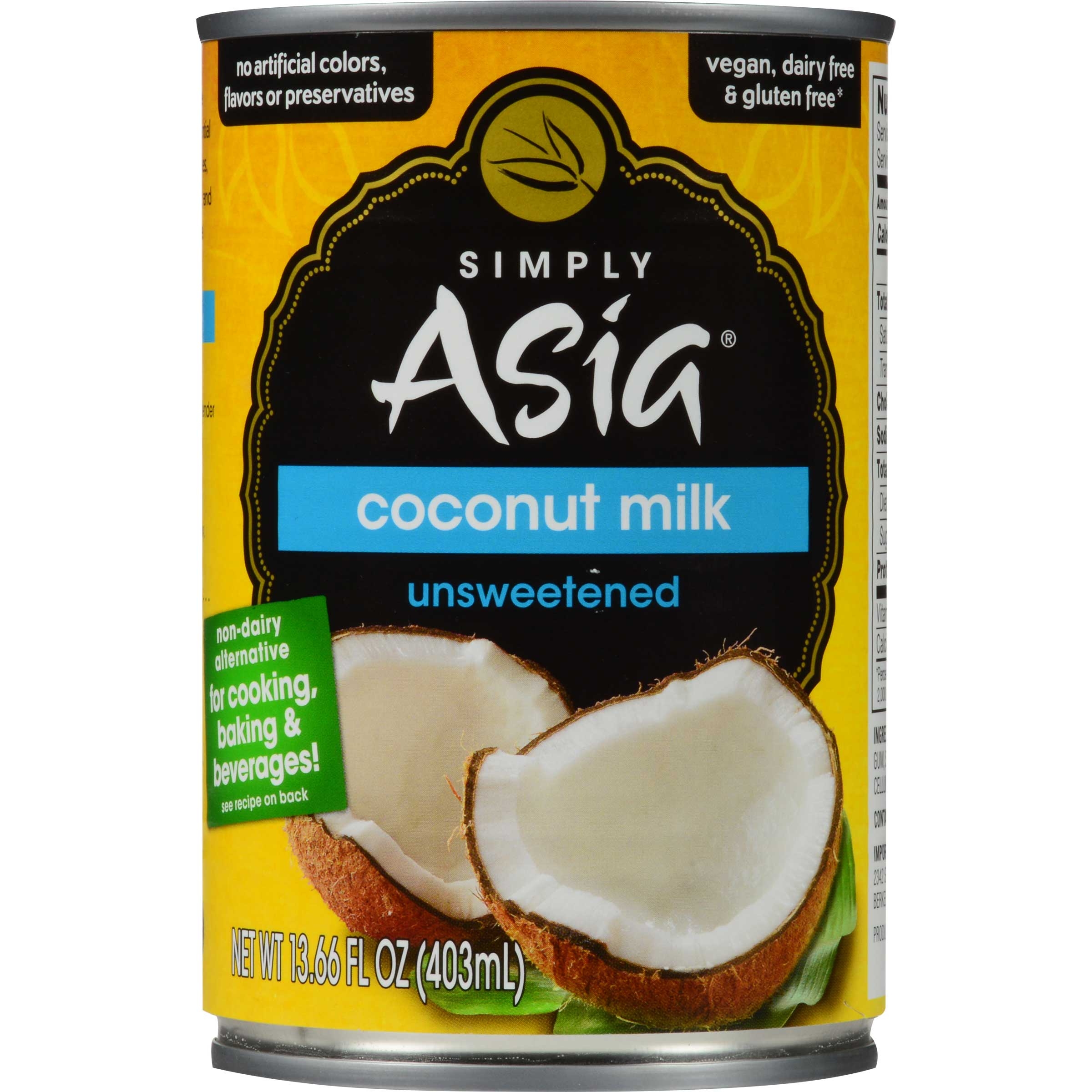 Simply Asia Coconut Milk, 13.66 Fluid Ounce -- 24 per case.