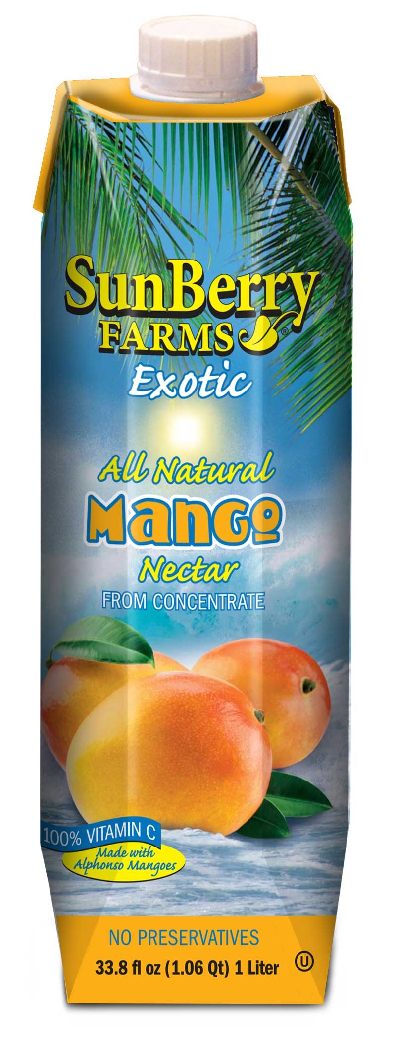Sunberry Farms 25 Percent Mango Nectar Juice, 33.8 Fluid Ounce -- 12 per case.