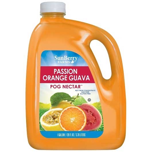 Sunberry Farms Passion Orange Guava Nectar Juice Drink, 128 Fluid Ounce -- 4 per case