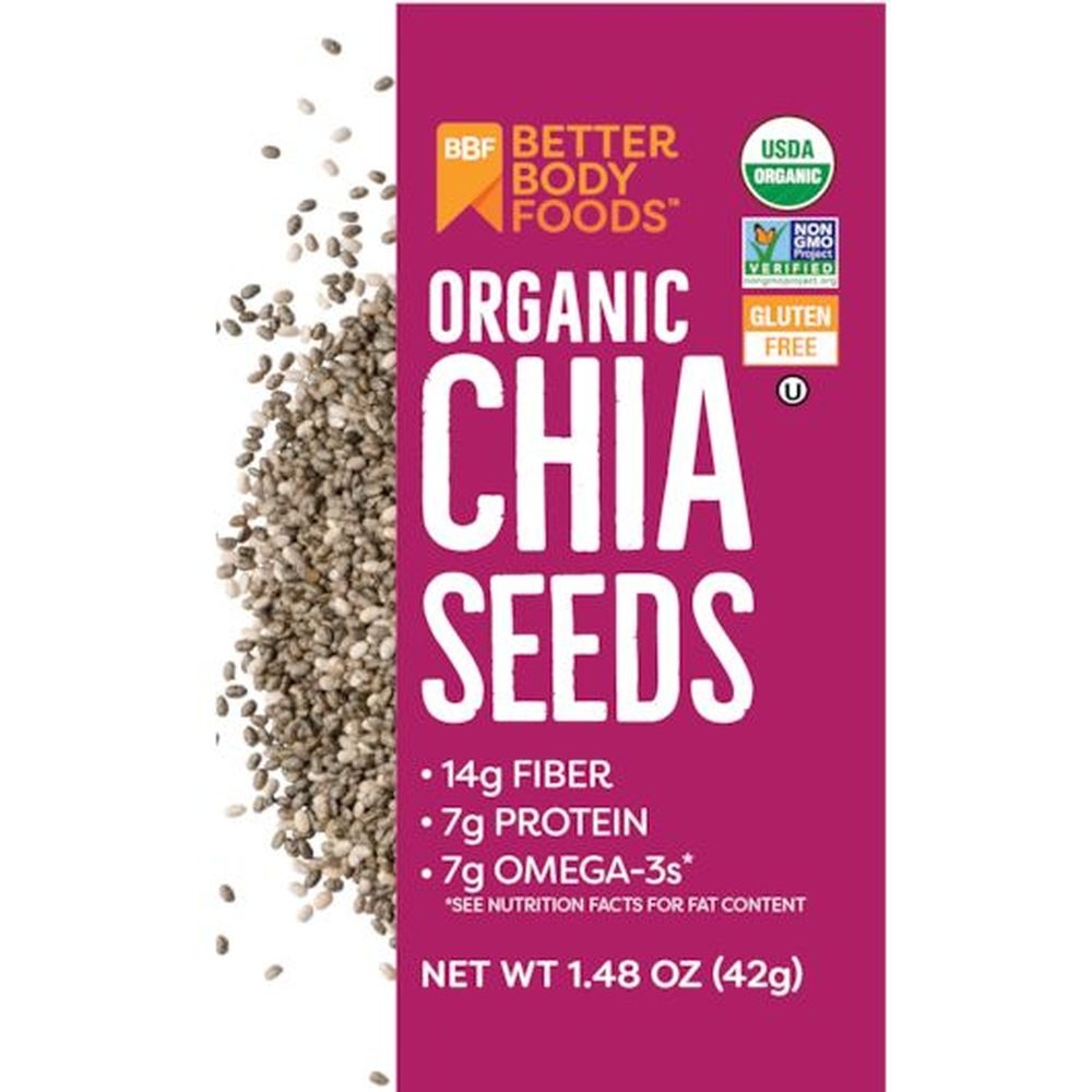 Betterbody Foods Organic Chia Seeds, 42.8 Gram -- 3 per case