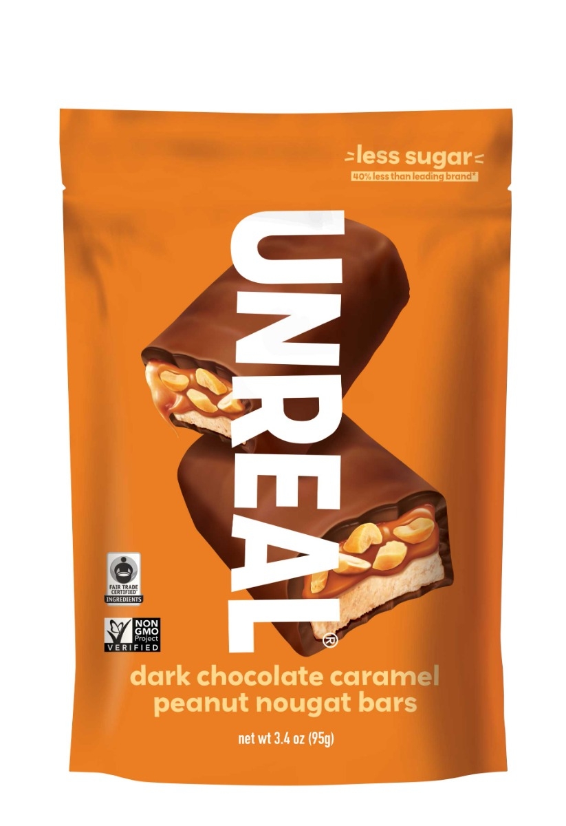 Unreal Dark Chocolate Caramel Peanut Nougat Bar, 3.4 Ounce -- 6 per case