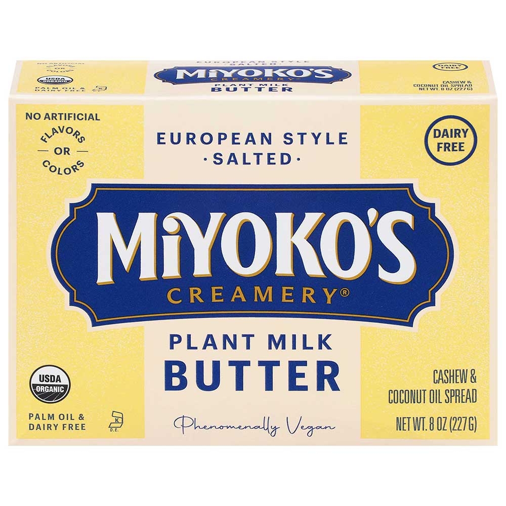 Miyokos Creamery European Style Cultured Vegan Butter, 8 Ounce -- 6 per case
