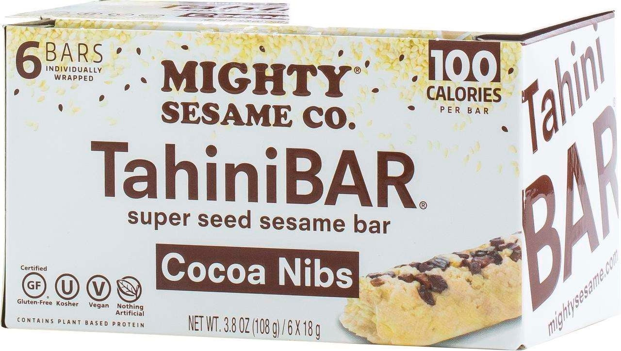 Mighty Sesame TahiniBar Cocoa Nibs Super Seed Sesame Bar, 3.8 Ounce -- 8 per case