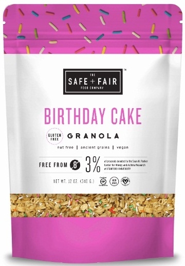 Safe + Fair Birthday Cake Granola, 12 Ounce Bag -- 6 per case