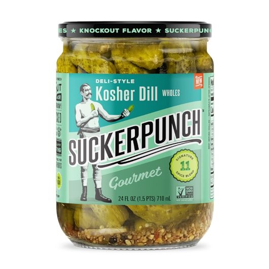 Suckerpunch Kosher Wholes Dill Pickle, 24 Fluid Ounce -- 6 per case