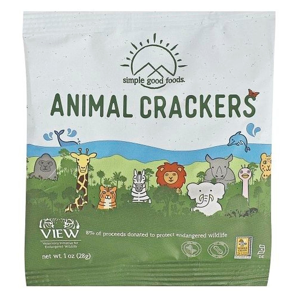 Simple Good Foods Individually Wrapped Whole Grain Animal Cracker, 1 Ounce - 200 per case