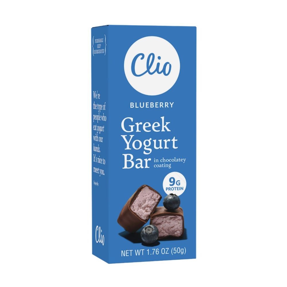 Clio Dark Chocolate Covered Blueberry Greek Yogurt Bar, 1.76 Ounce -- 10 per case
