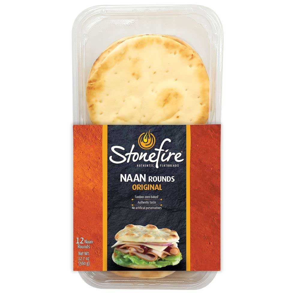 Stone Fire Original Round Naan - 12 count per pack -- 12 packs per case