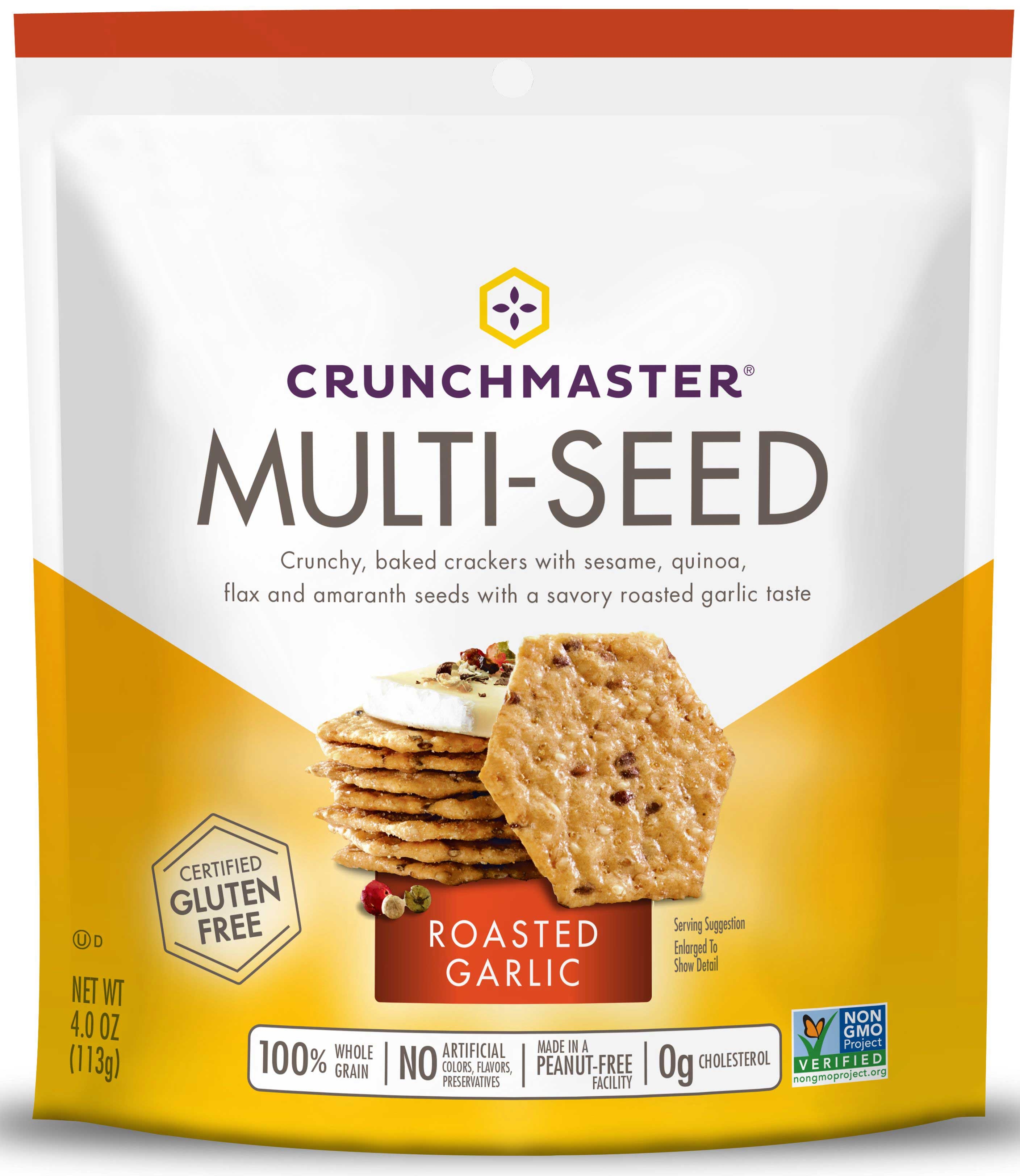 Crunchmaster Roasted Garlic Multi Seed Cracker -- 12 per case.