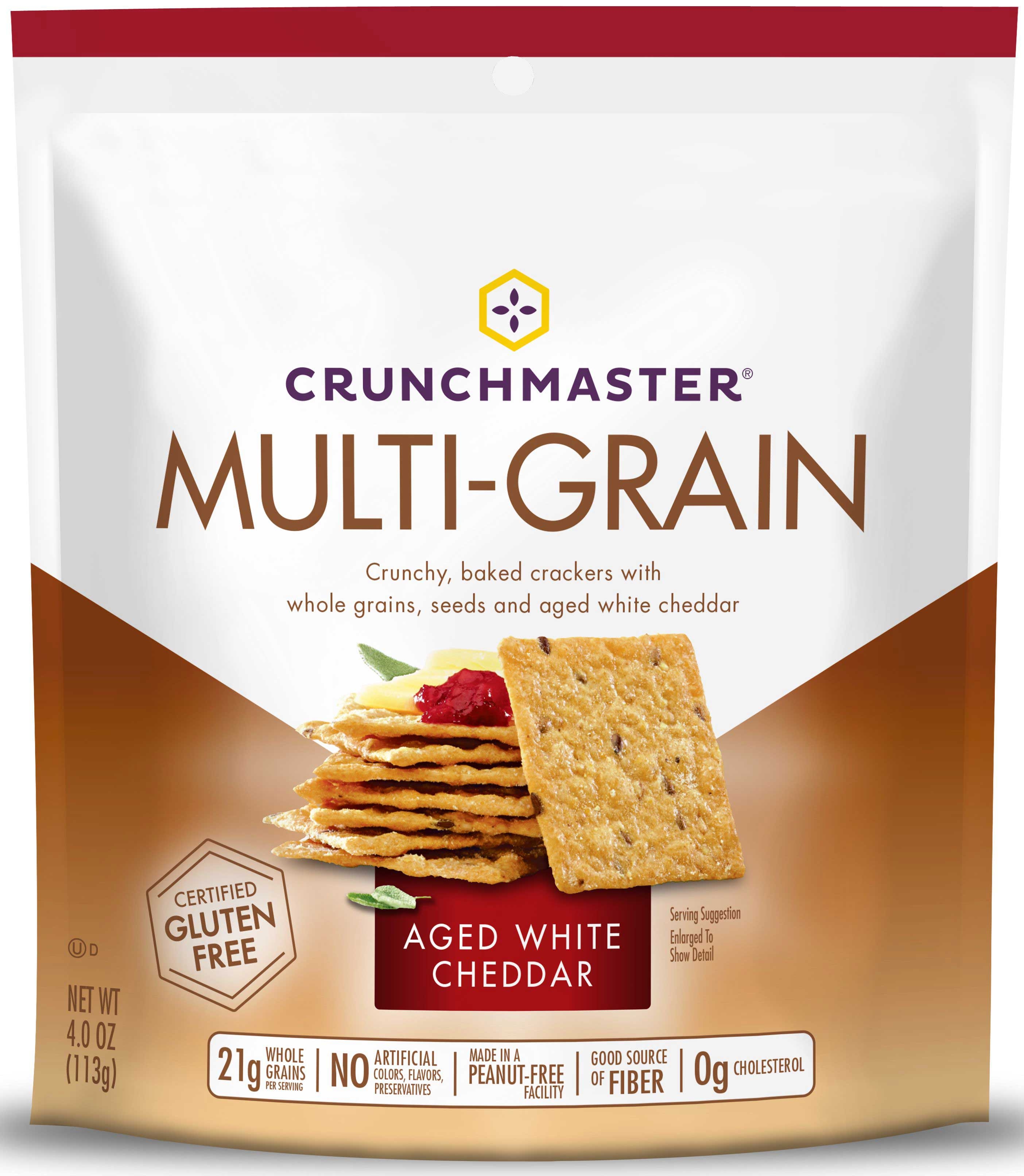 Crunchmaster White Cheddar Multi Grain Cracker, 4 Ounce -- 12 per case.