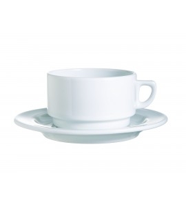 Arcoroc Candour Extra Strong Porcelain Saucer, 6 1/2 inch -- 24 per case.