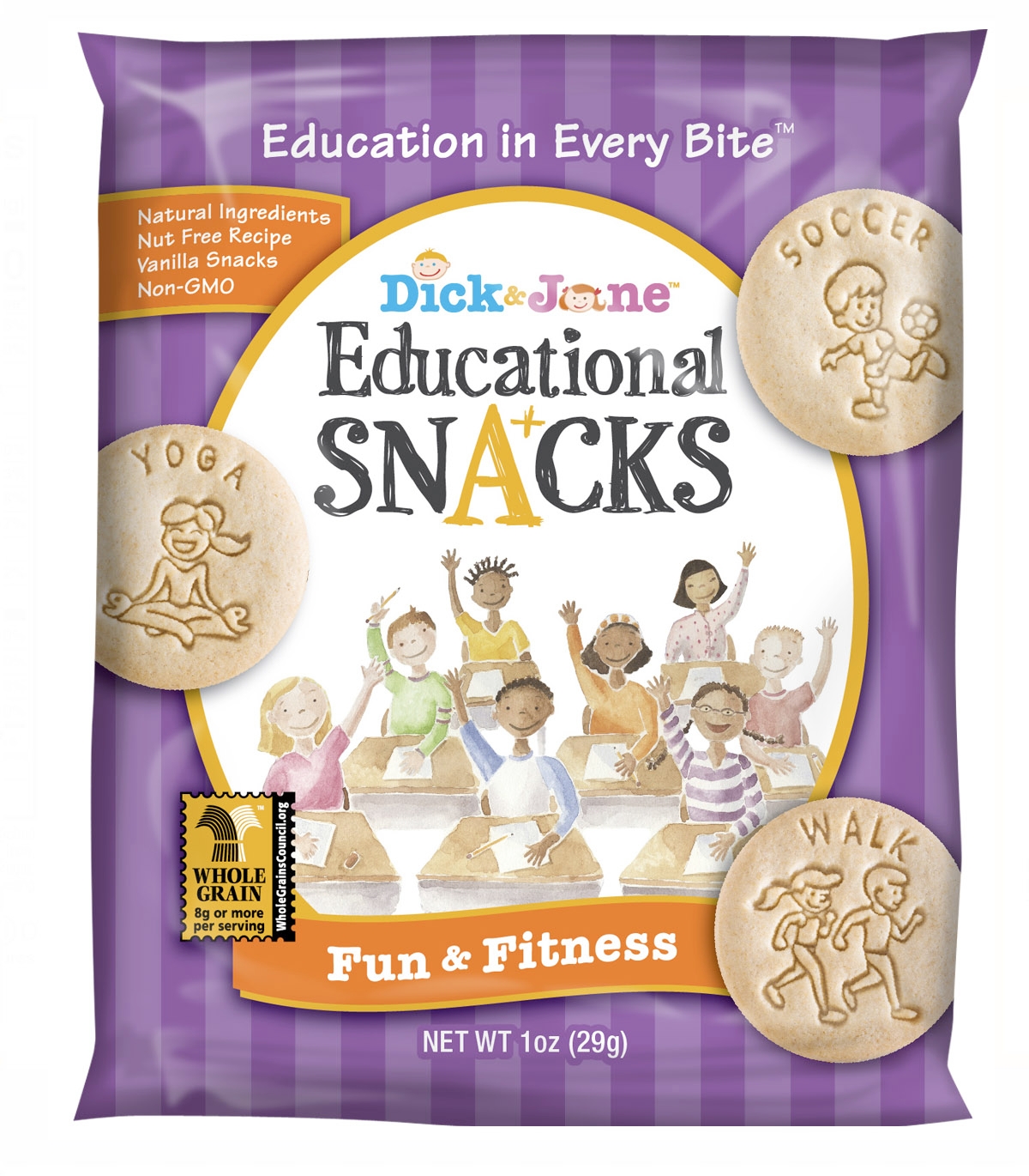 Dick and Jane Fun and Fitness Educational Snack, 1 Ounce -- 120 per case.