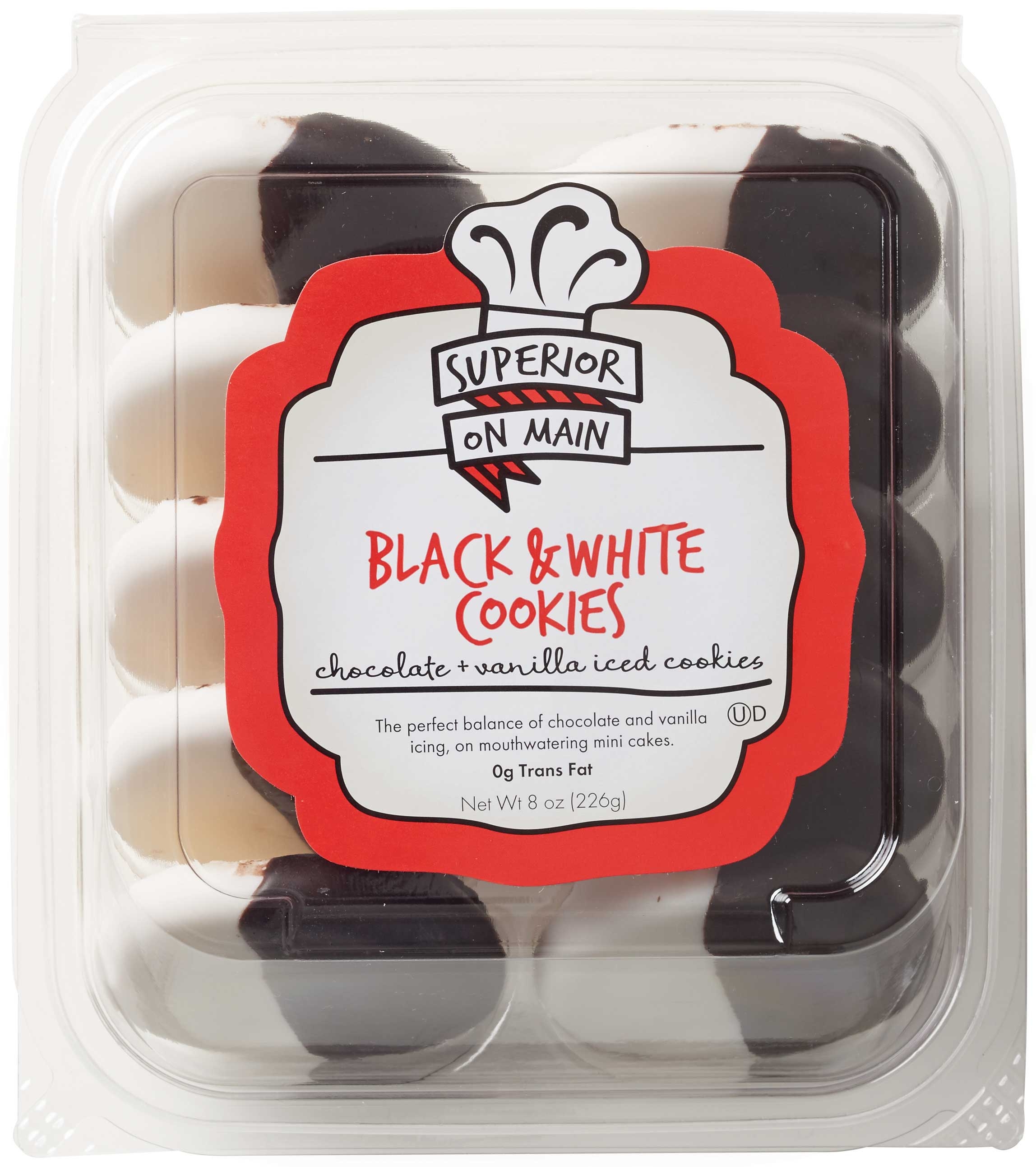 Hostess Bake Shop Mini Black and White Cookie, 8 Ounce -- 12 per case.