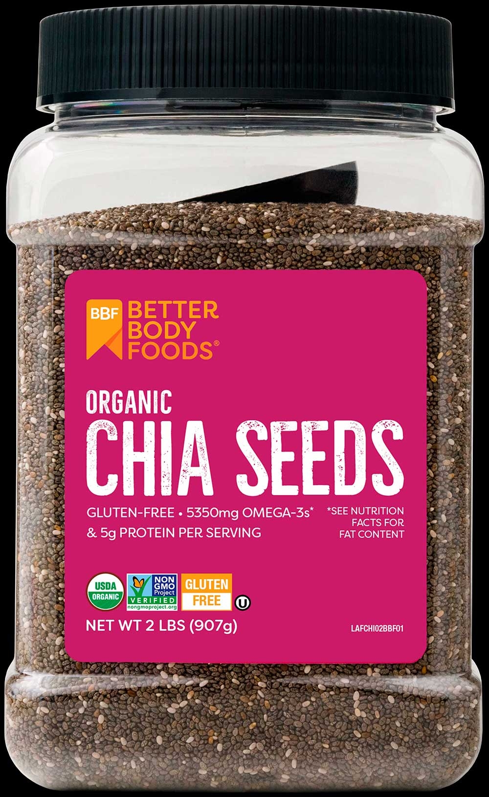 Betterbody Foods Organic Chia Seed, 2 Pound -- 6 per case