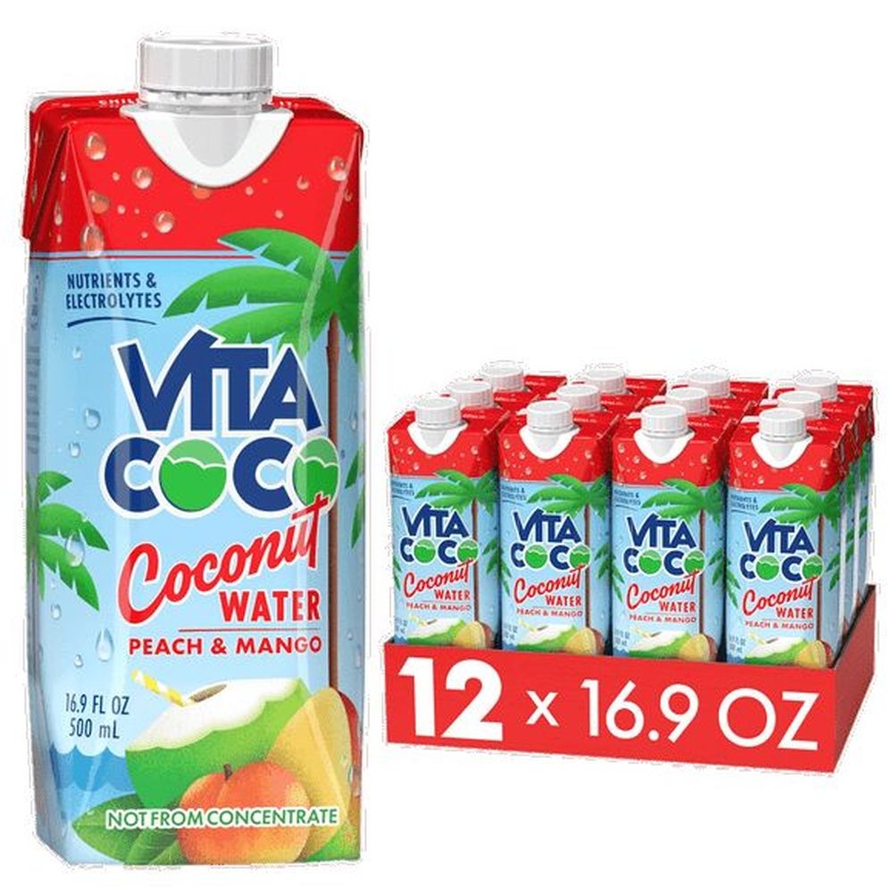 Vita Coco Peach Mango Coconut Water, 16.9 Ounce -- 12 per case