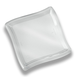 Waves Square Clear Plastic Plate, 6 inch -- 1440 per case.