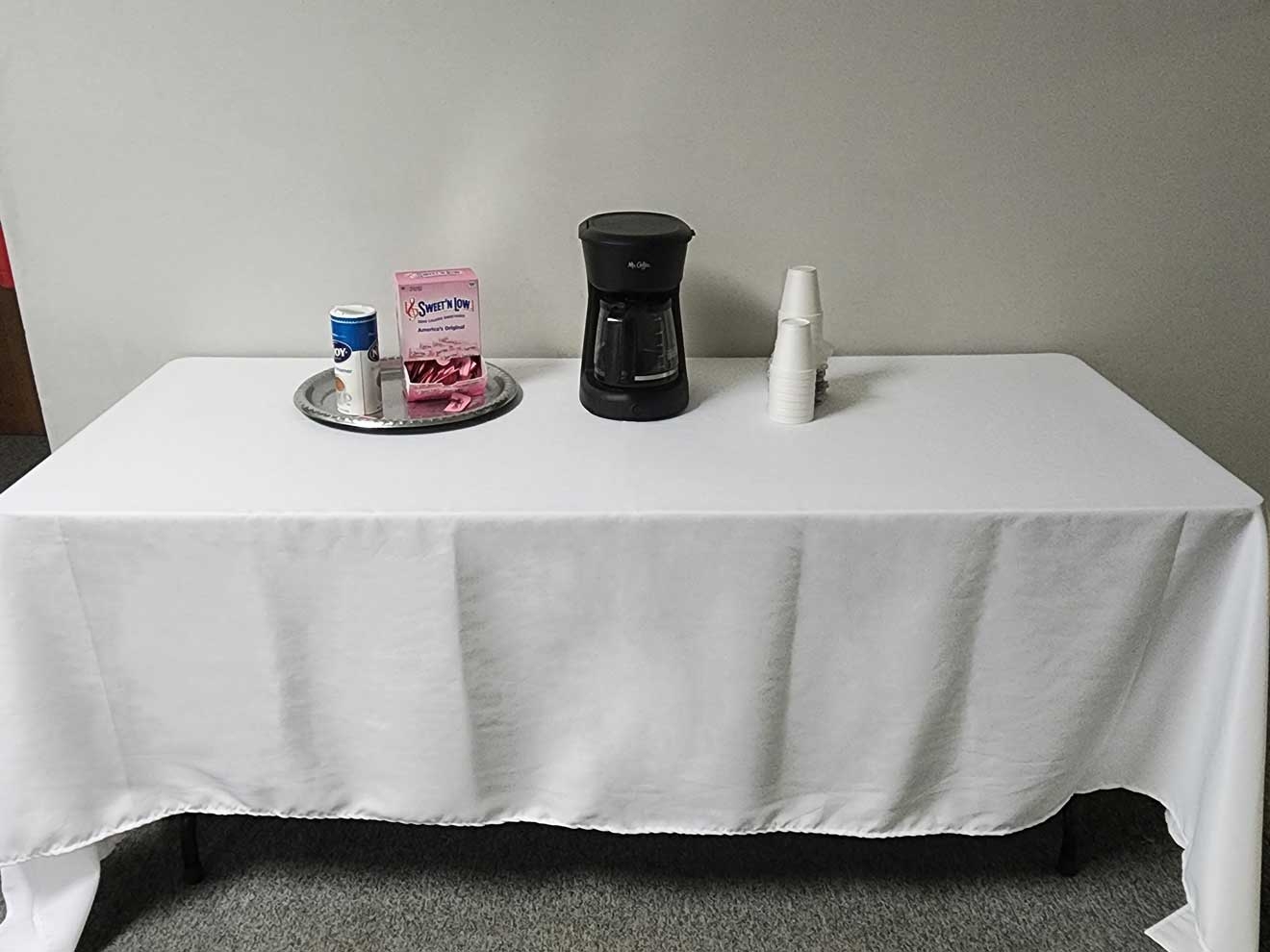 Intedge White Poly/Cotton Tablecloth, 54 x 114 inch 